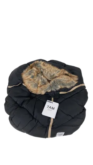 7 A.M. Enfant Tundra Car Seat Cocoon, Black Faux Fur
