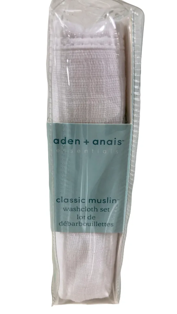 Aden   Anais Cotton Muslin Wash Cloths, Set Of 3, Farm To Table