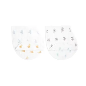aden   anais Organic Burpy Bibs - Animal Kingdom - 2 Pack