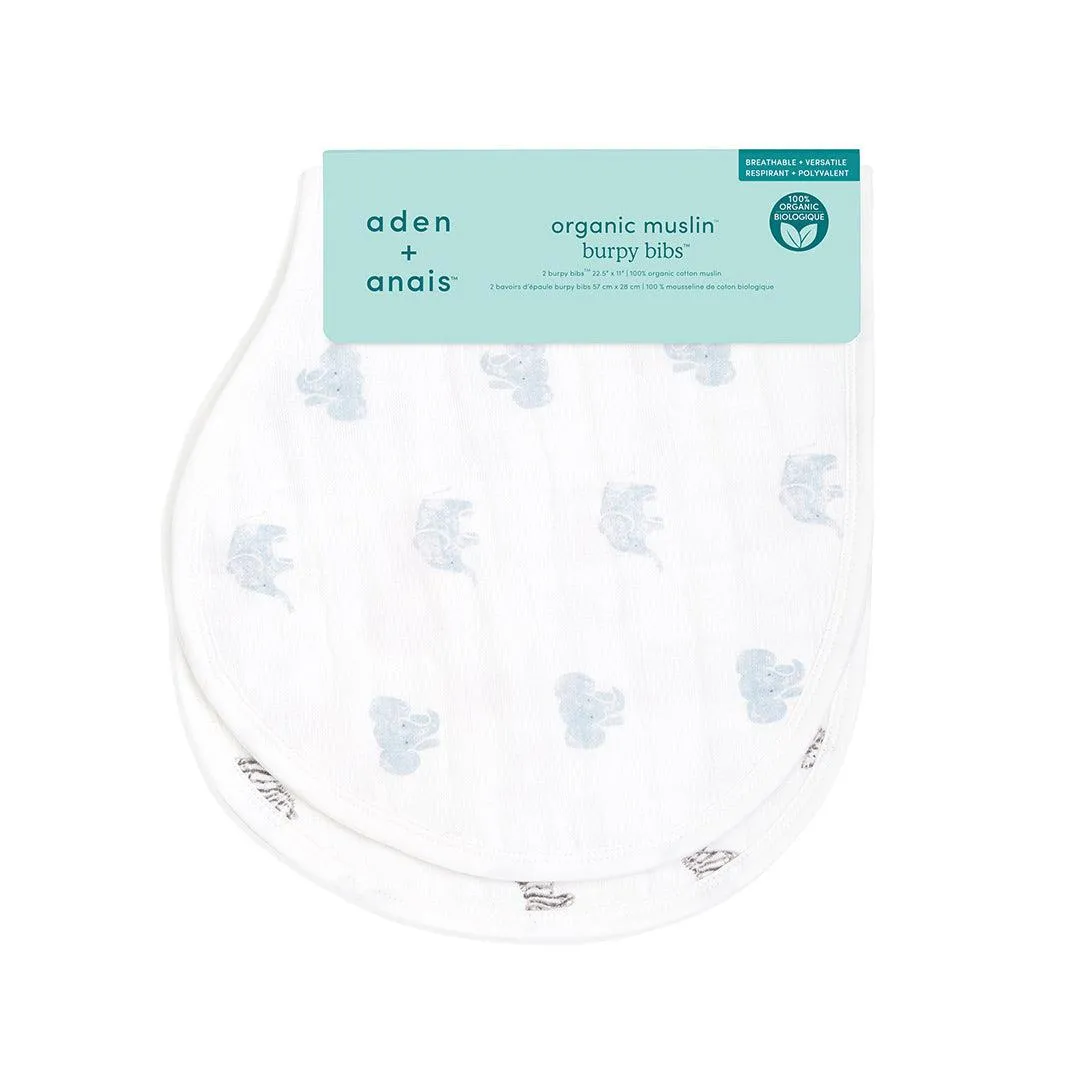 aden   anais Organic Burpy Bibs - Animal Kingdom - 2 Pack