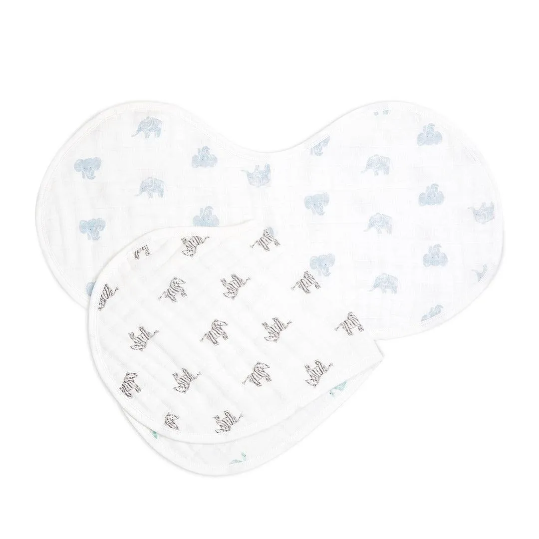 aden   anais Organic Burpy Bibs - Animal Kingdom - 2 Pack