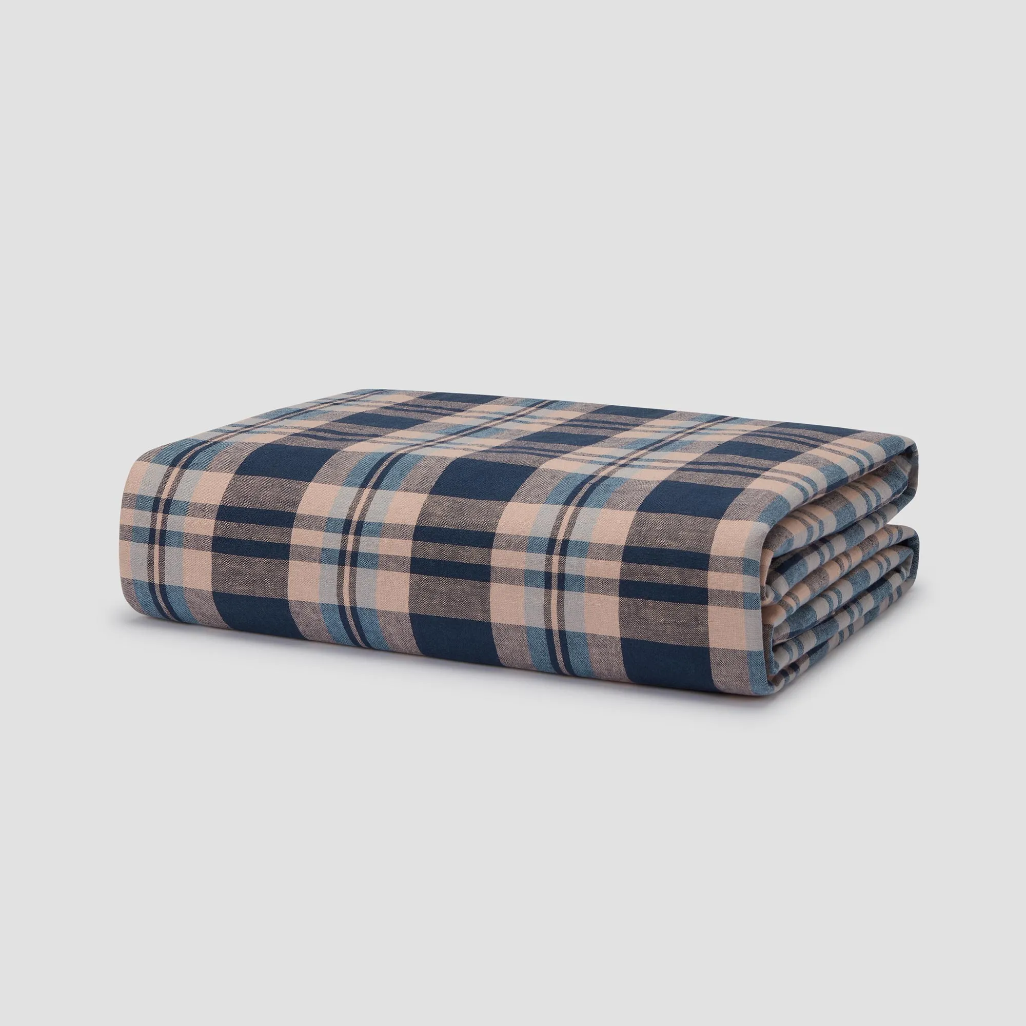 Atlantic Dallington Plaid Linen Blend Duvet Cover Piglet In Bed