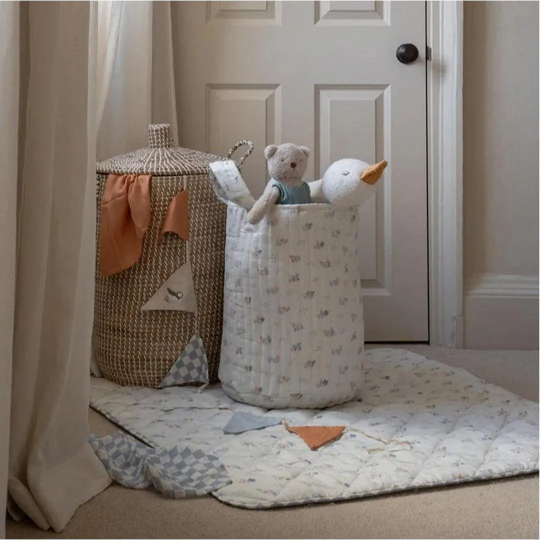Avery Row Large Quilted Storage Basket - Coastline