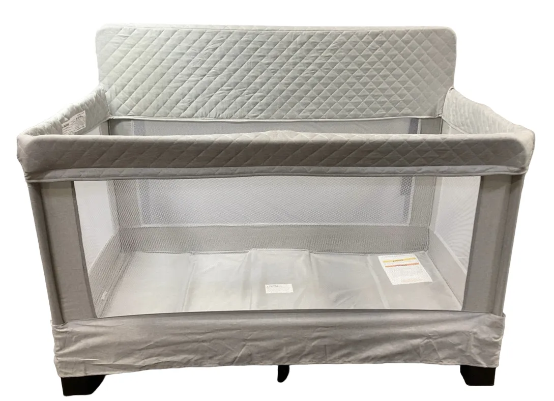Baby Delight Horizon Full Size Mesh Crib, Quilted Pebble Grey