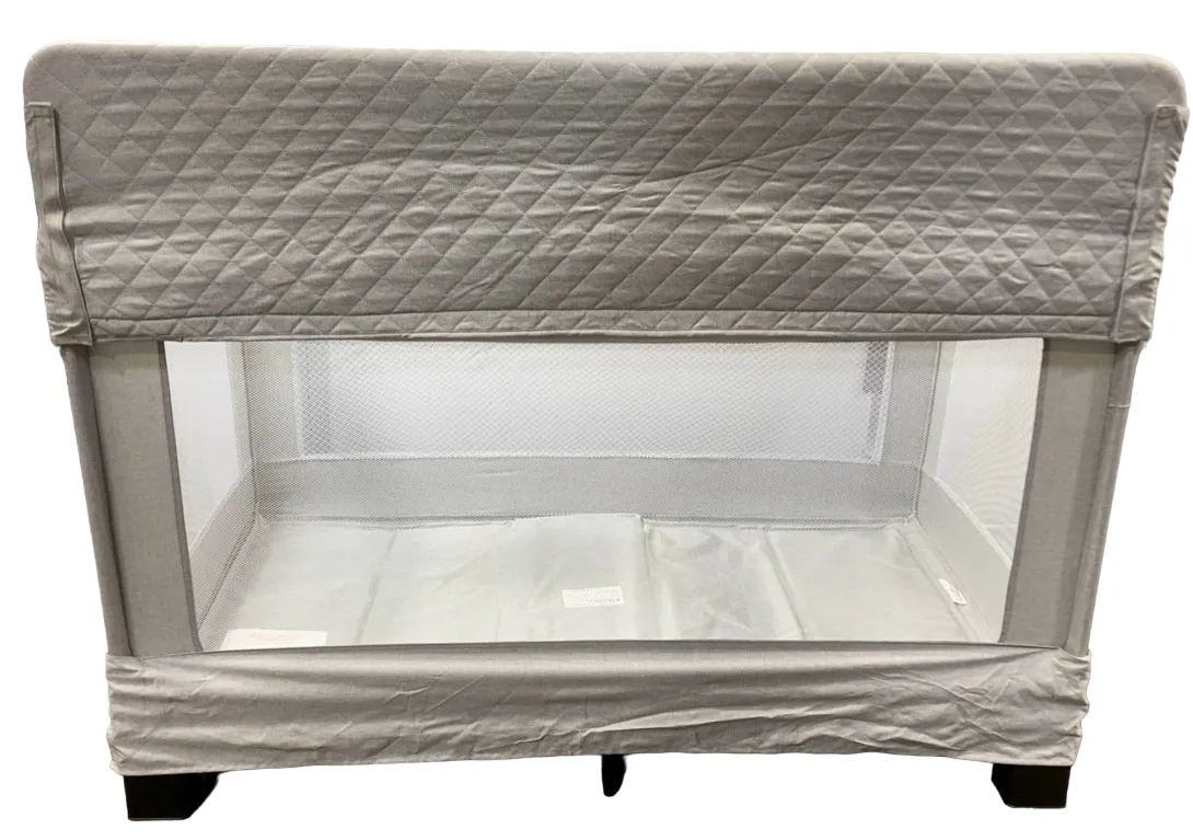 Baby Delight Horizon Full Size Mesh Crib, Quilted Pebble Grey