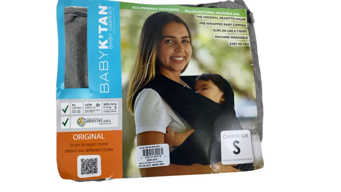 Baby K'tan Active Baby Carrier, Heather Gray, Small (6-8 months)