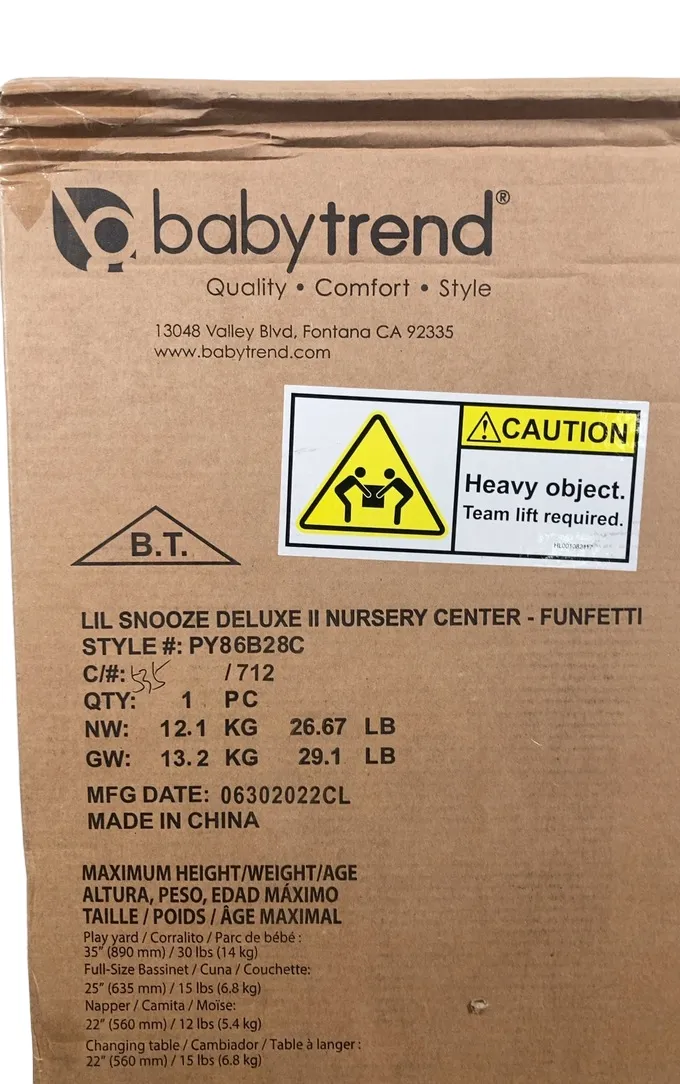 Baby Trend Lil Snooze Deluxe II Nursery Center, Funfetti