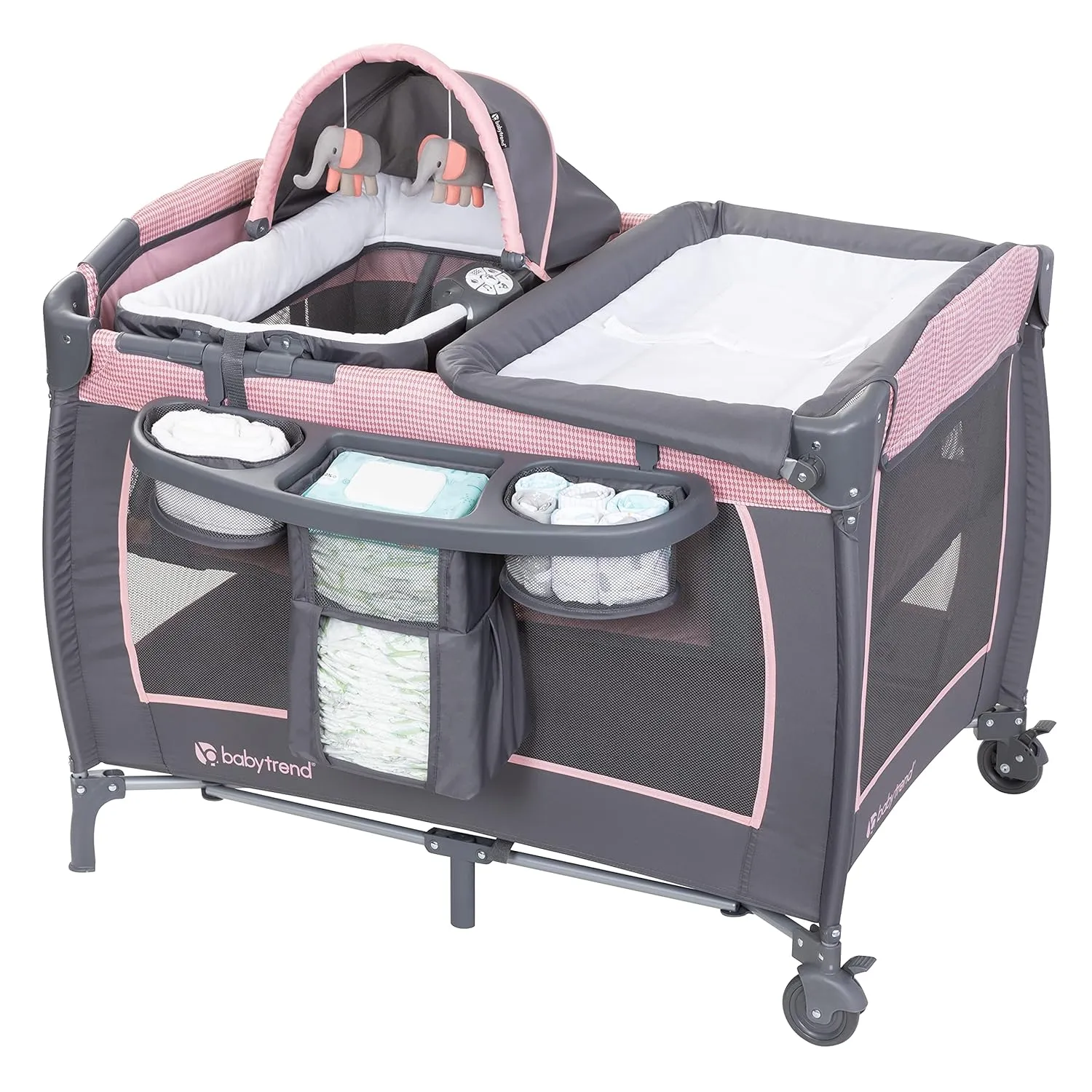 Baby Trend Lil Snooze Deluxe Nursery Playard, Cozy Pink