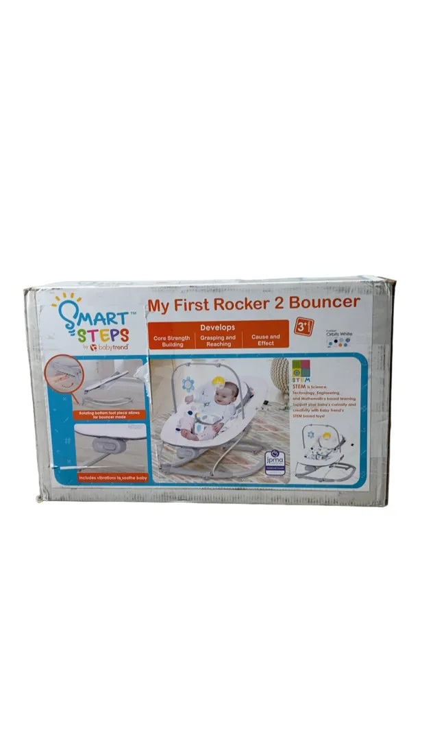 Baby Trend Smart Steps My First Rocker 2 Bouncer, Orbits White