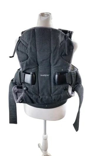 BabyBjorn Baby Carrier One, Denim Grey/Dark Grey Woven Mix