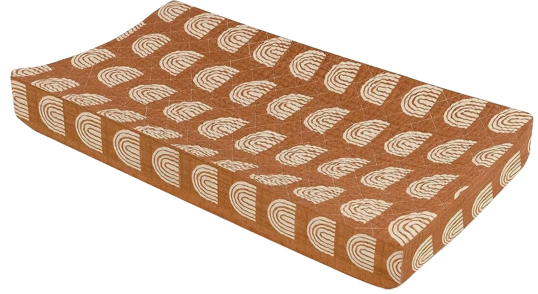 Babyletto Changing Pad Cover, Terracotta Rainbow