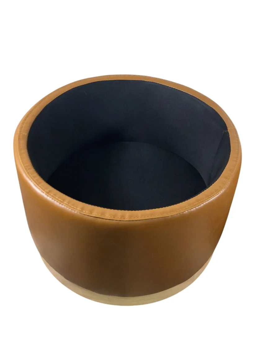 Babyletto Naka Storage Ottoman, Vegan Tan Leather/Light Base