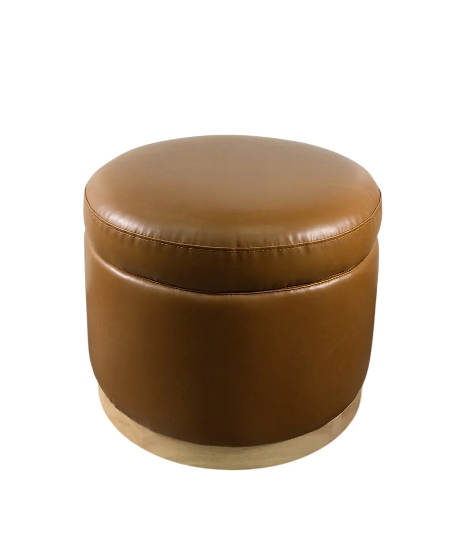 Babyletto Naka Storage Ottoman, Vegan Tan Leather/Light Base
