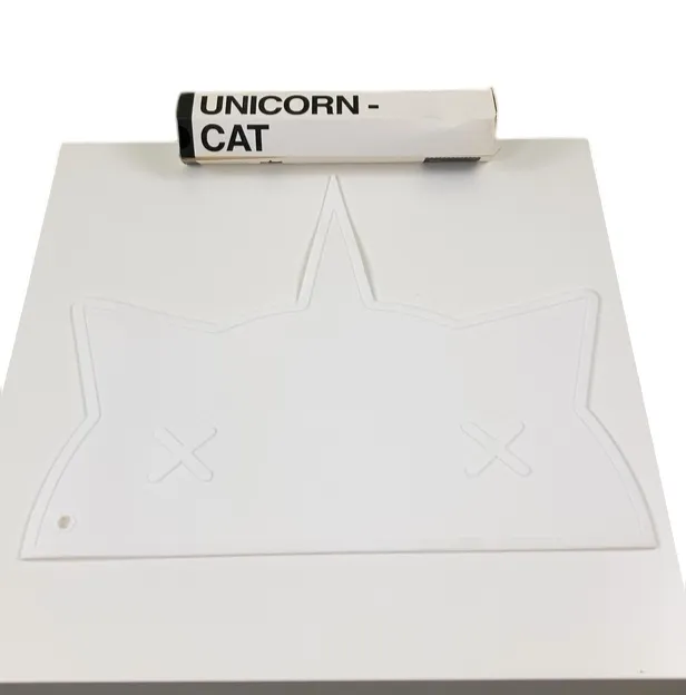 Bam Bam Boom Unicorn Cat Placemat, White