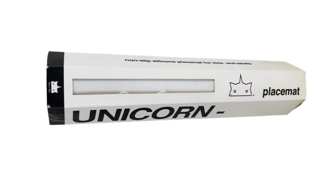 Bam Bam Boom Unicorn Cat Placemat, White