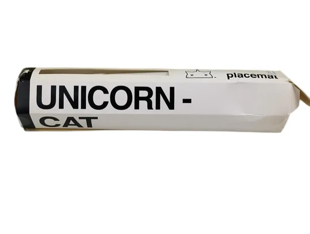 Bam Bam Boom Unicorn Cat Placemat, White