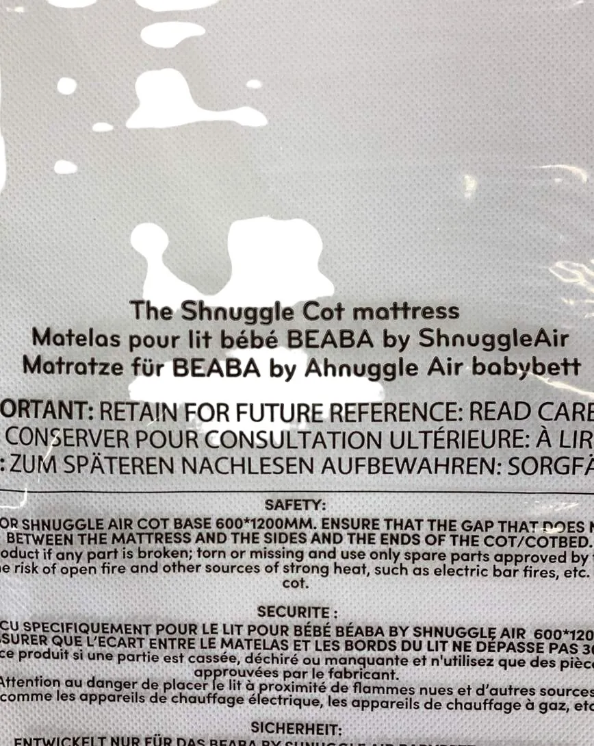 Beaba Shnuggle Full-Size Crib Airflow Mattress