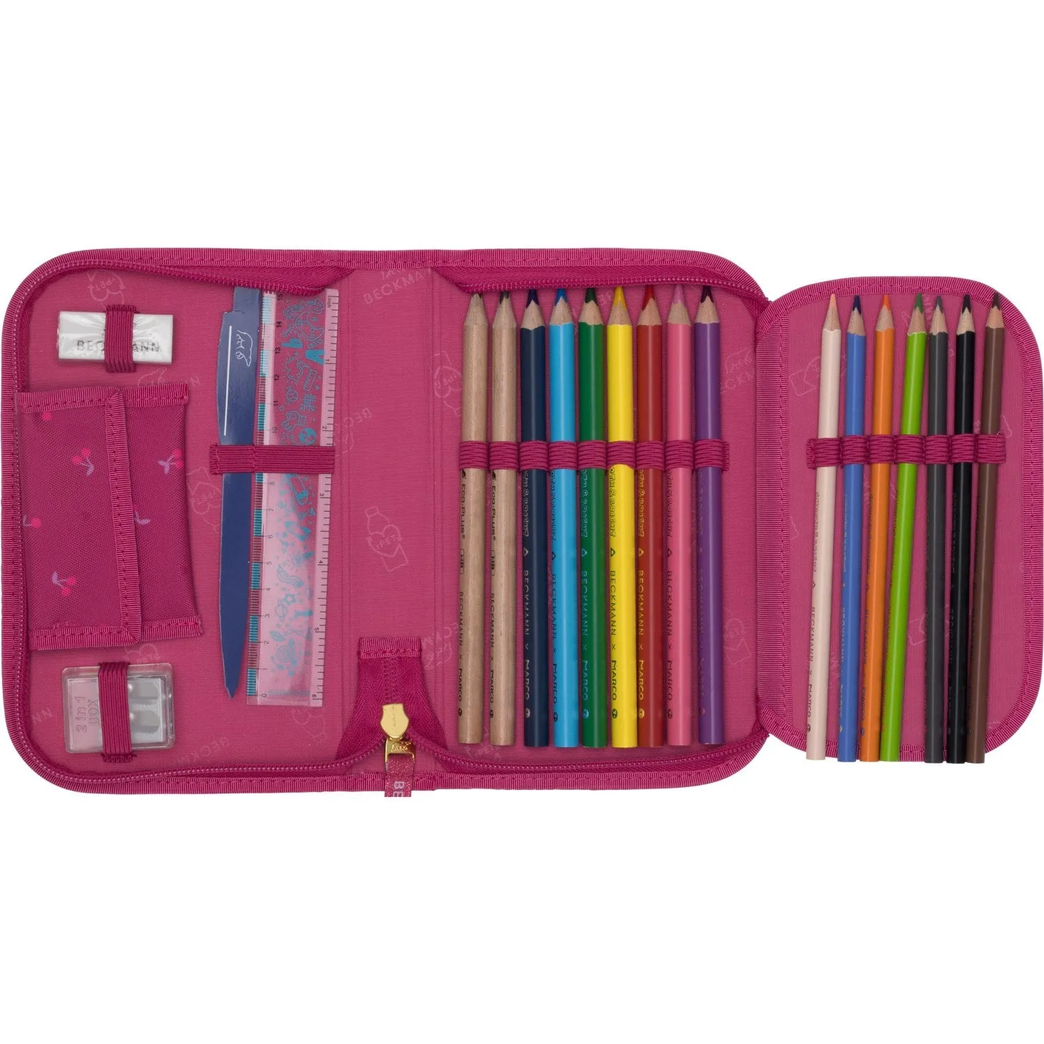 Beckmann Cherry Et-lags Pencil Case M/Indhold