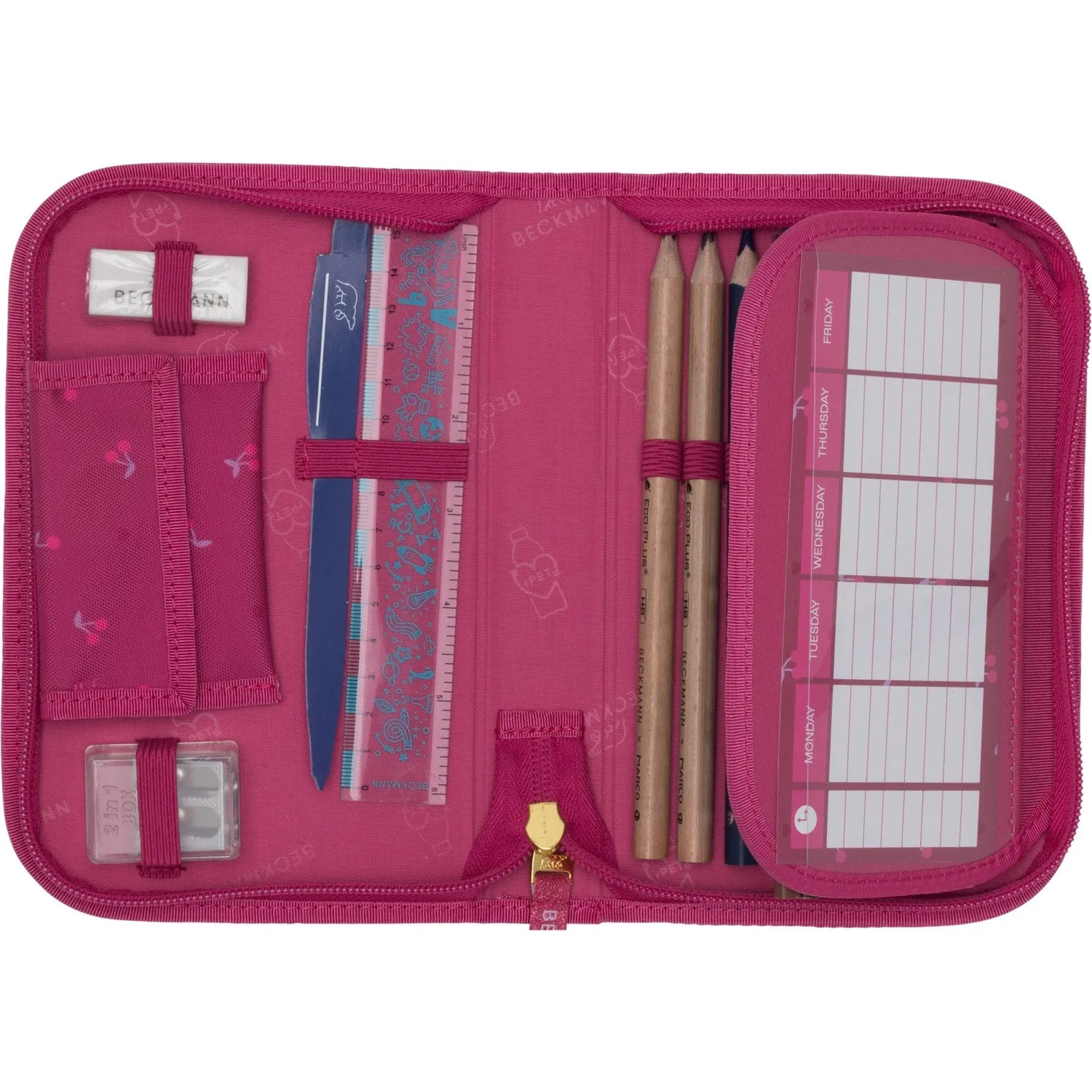 Beckmann Cherry Et-lags Pencil Case M/Indhold