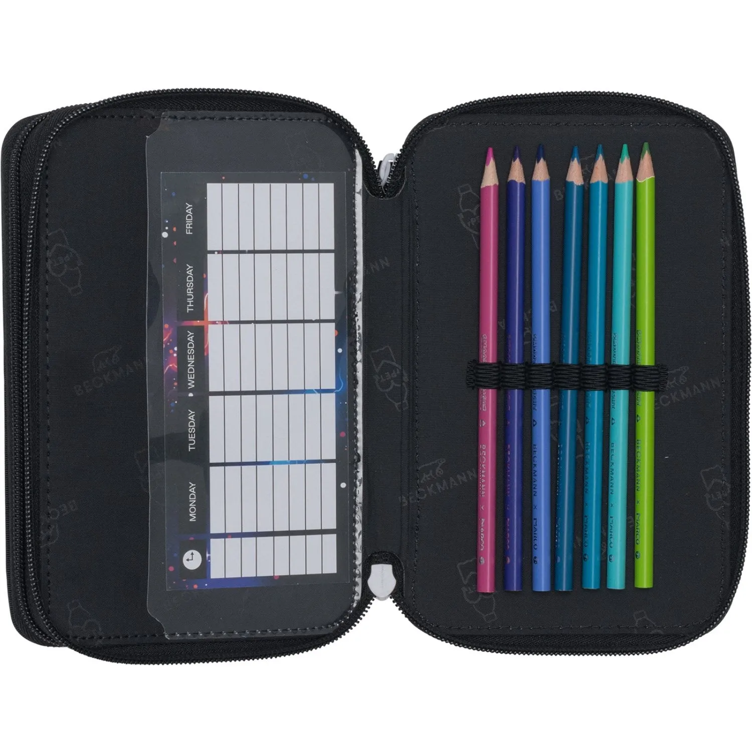 Beckmann Ninja Elements Tre-lags Pencil Case M/Indhold