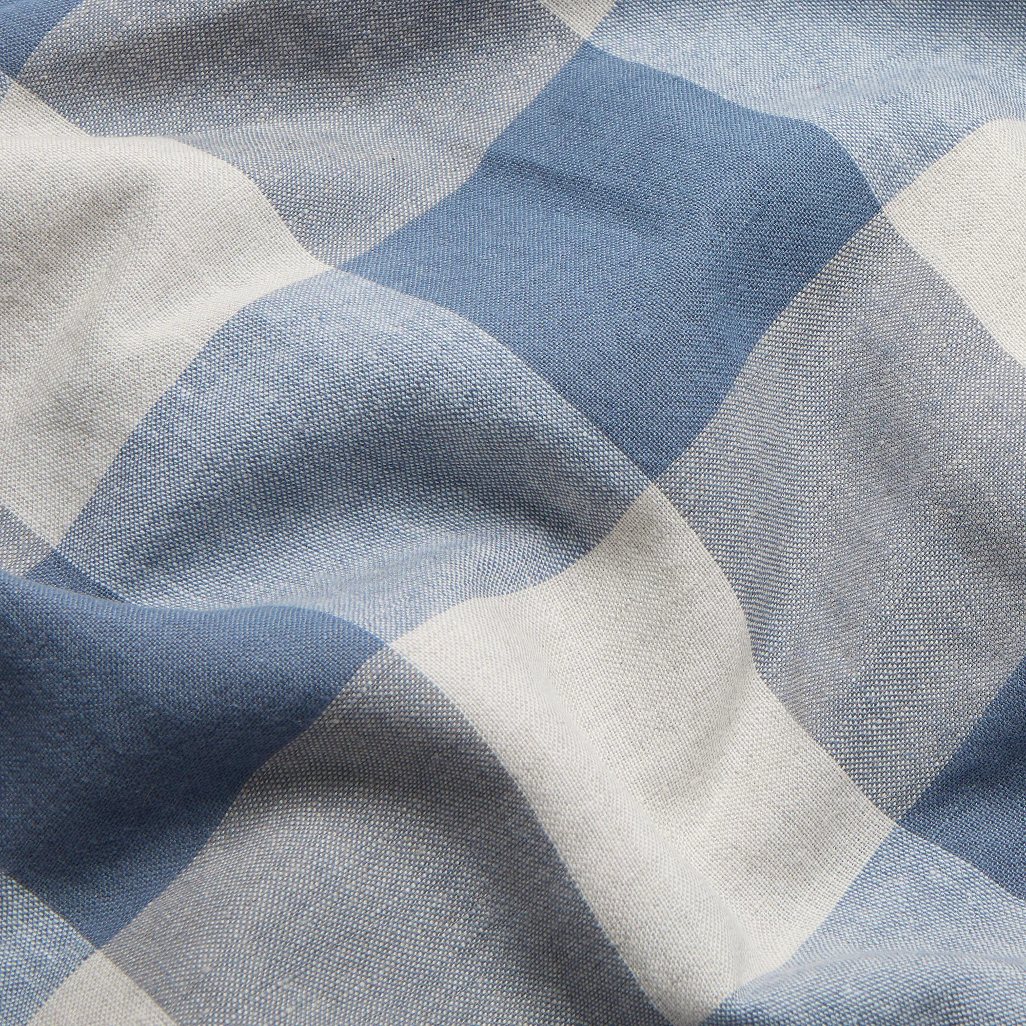 Blueberry Emsworth Plaid Linen Blend Duvet Cover Piglet In Bed