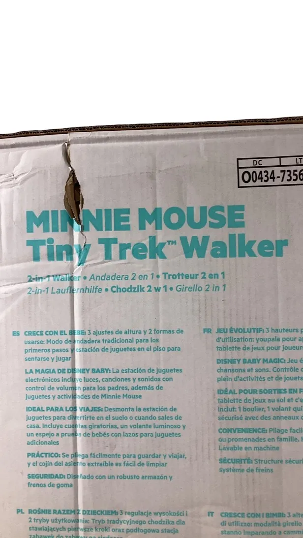 Bright Starts Tiny Trek 2-in-1 Activity Walker, Minnie Mouse Forever Besties