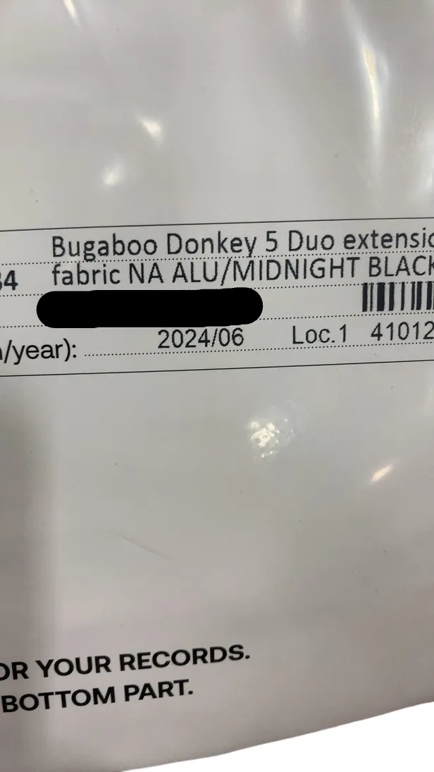 Bugaboo Donkey 5 Duo Extension Set, Aluminum, Midnight Black, Midnight Black, 2024, with Canopy