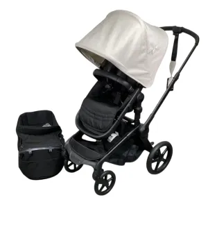 Bugaboo Fox 5 Renew Bassinet and Seat Stroller, 2025, Black Frame, Misty White/Black