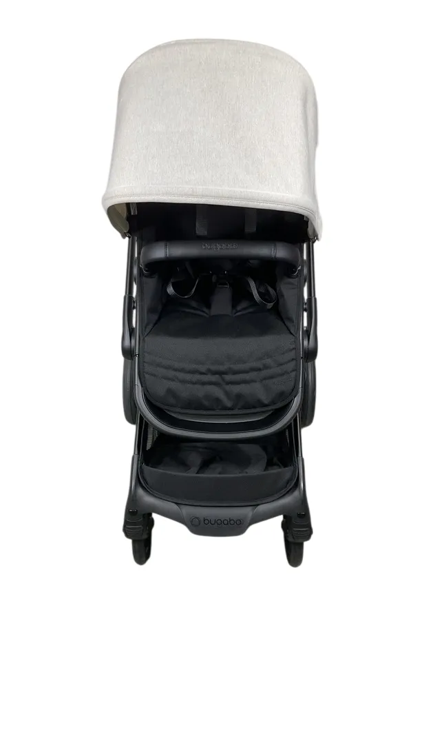 Bugaboo Fox 5 Renew Bassinet and Seat Stroller, 2025, Black Frame, Misty White/Black