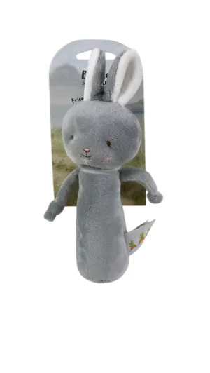 Bunnies By The Bay Rattle, Gray, Friendly Chime Bunny