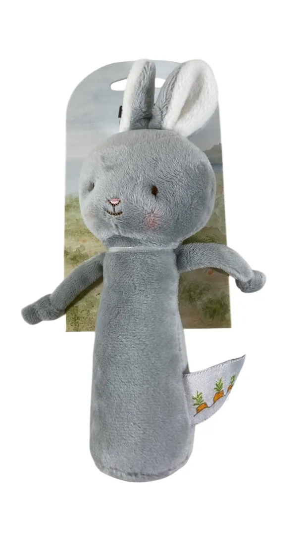 Bunnies By The Bay Rattle, Gray, Friendly Chime Bunny