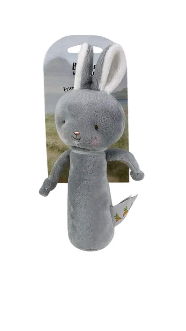 Bunnies By The Bay Rattle, Gray, Friendly Chime Bunny