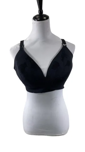 Cake Maternity Freckles Busty Recycled Wirefree Nursing Bra, Black, Busty (F-H), Large (F-H)