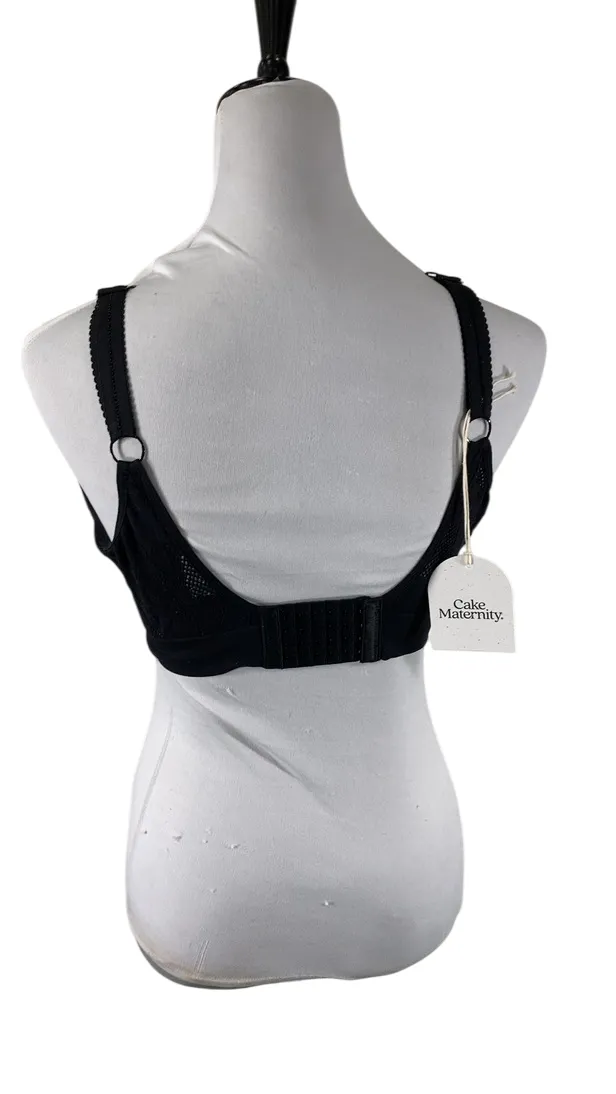 Cake Maternity Freckles Busty Recycled Wirefree Nursing Bra, Black, Busty (F-H), Large (F-H)