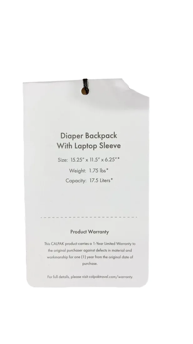 Calpak Diaper Backpack with Laptop Sleeve, Hazelnut