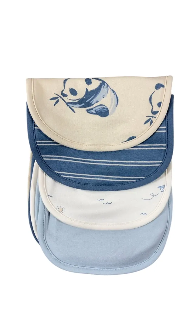 Carter’s Burp Cloth Set 4pk, Blue/Ivory Pandas
