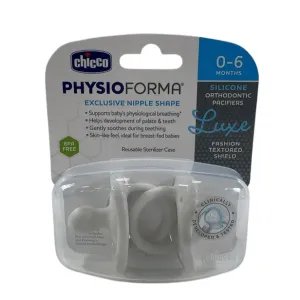 Chicco PhysioForma Pacifiers 2-Pack, 0-6 Months, Luxe Pearl Grey