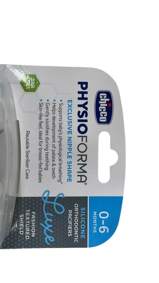 Chicco PhysioForma Pacifiers 2-Pack, 0-6 Months, Luxe Pearl Grey