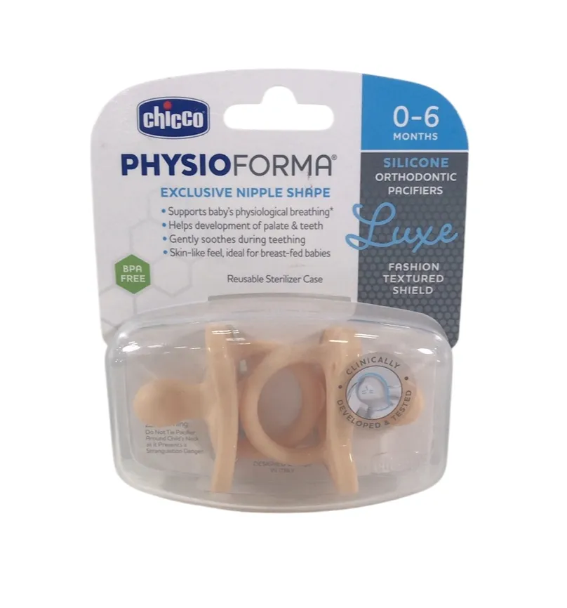 Chicco PhysioForma Pacifiers 2-Pack, Blush, 0-6 Months