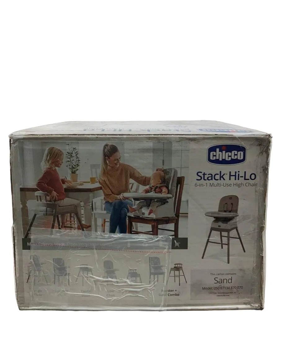 Chicco Stack Hi-Lo 6-in-1 High Chair, Sand