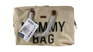 Childhome Canvas Mommy Bag XL Diaper Bag, Off White Black