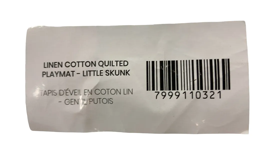 Coco Village Linen Cotton Quilted Playmat, Little Skunk