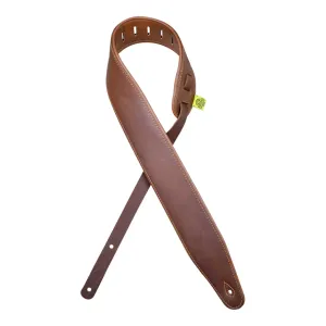 Colonial Leather - 3.0 Padded Upholstery Leather Guitar Strap - Brown & Tan