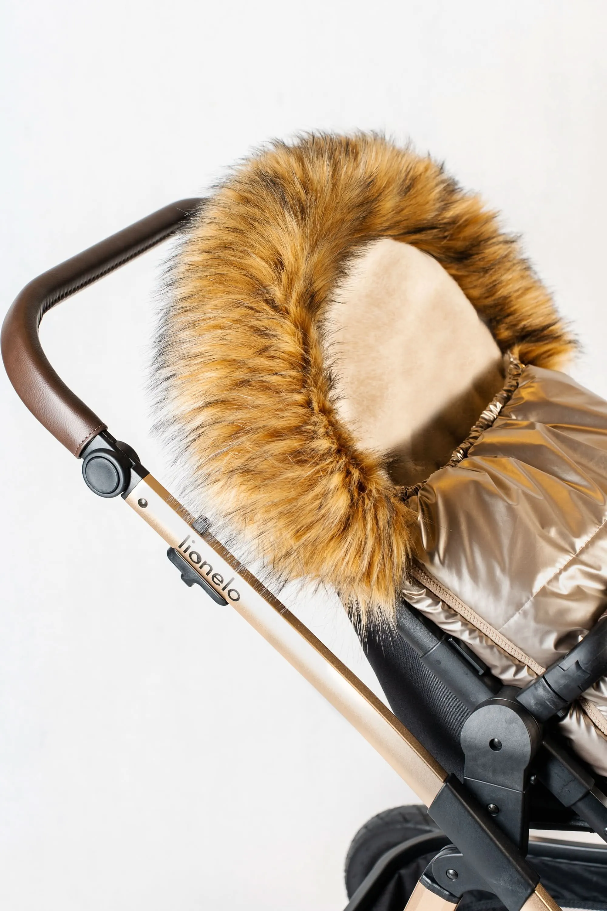 Cover Baby Organic Premium Beige Wool Adjustable Footmuff, Pastel Gold