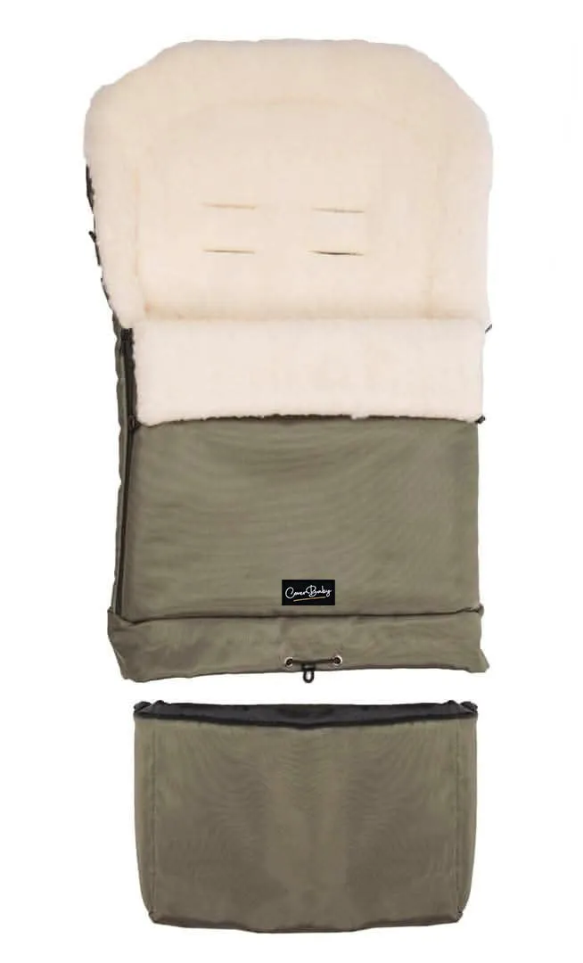 Cover Baby Organic Wool Adjustable Footmuff, Olive
