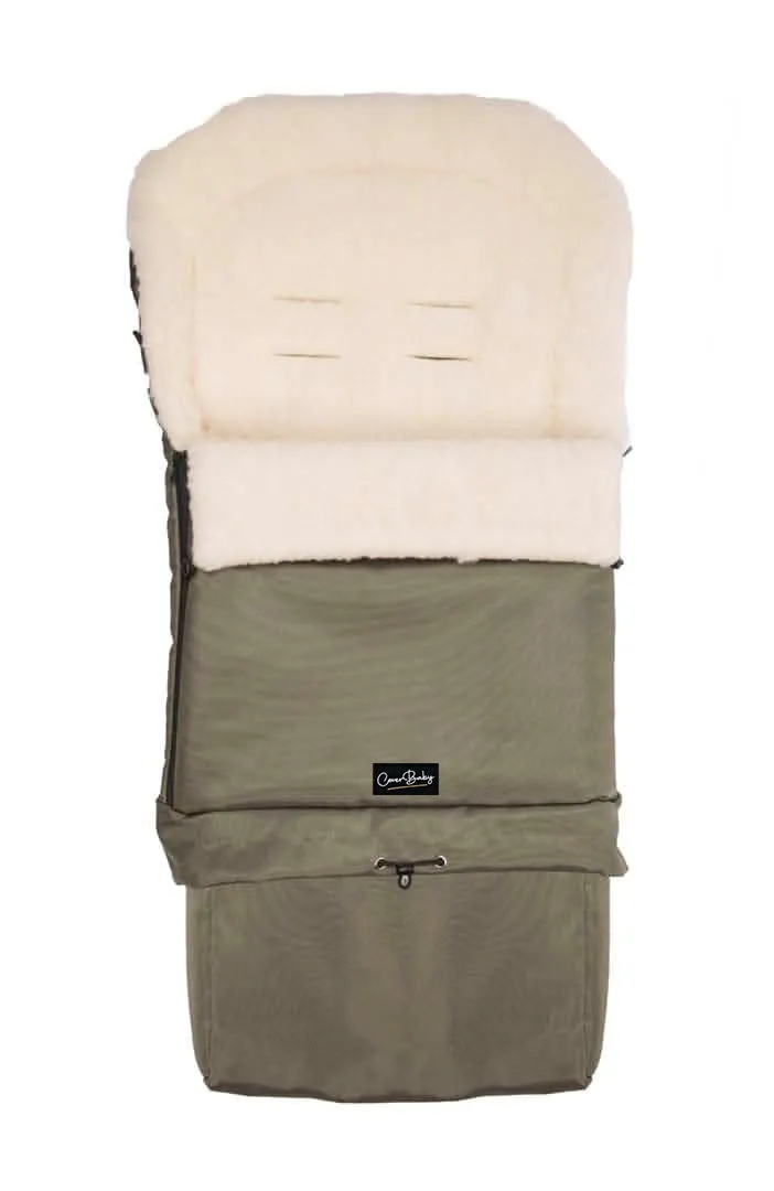 Cover Baby Organic Wool Adjustable Footmuff, Olive