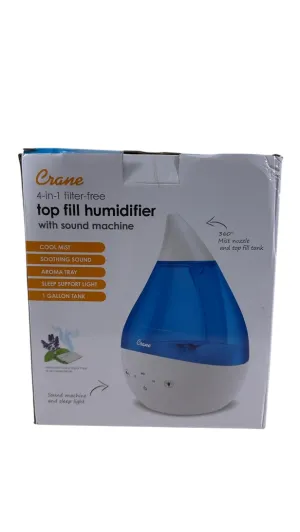 Crane 4-in-1 Drop Ultrasonic Cool Mist Humidifier, Blue & White