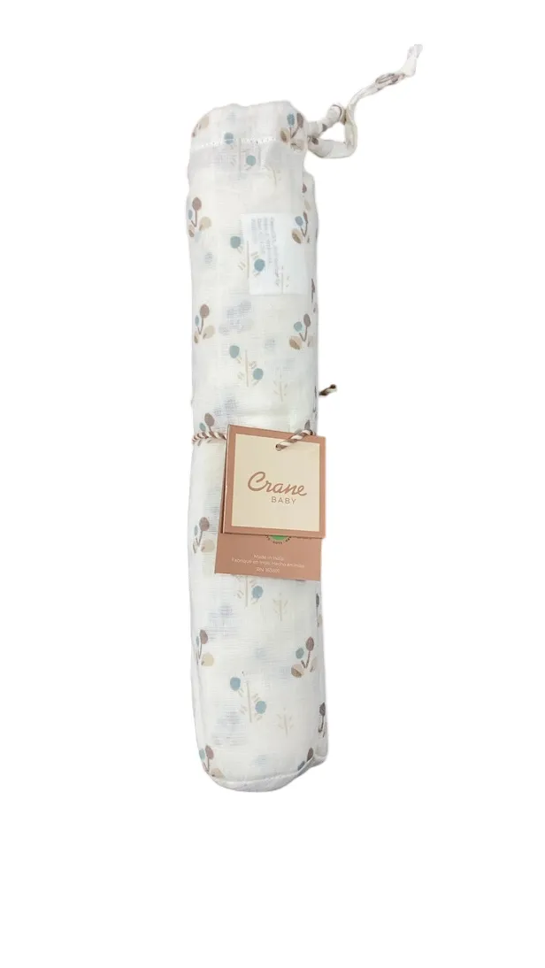 Crane Baby Cotton Muslin Single Swaddle, Avery Poppy