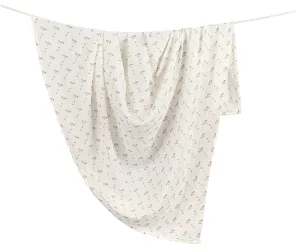 Crane Baby Cotton Muslin Single Swaddle, Avery Poppy