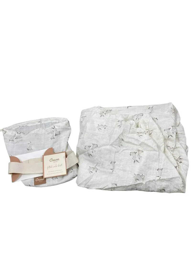 Crane Baby Crib Fitted Sheet, Bunny
